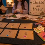 Activité anniversaire 8 ans fille : chasse au trésor créative avec enveloppes numérotées