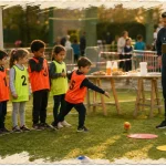 Anniversaire sportive enfant : animateur mini-tournoi sur pelouse