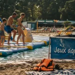 Aqualol Vergèze : jeux Wibit sur le lac, eau bleue