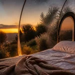 Dormir dans une bulle occitanie : lit dans une bulle transparente, garrigue, étoiles