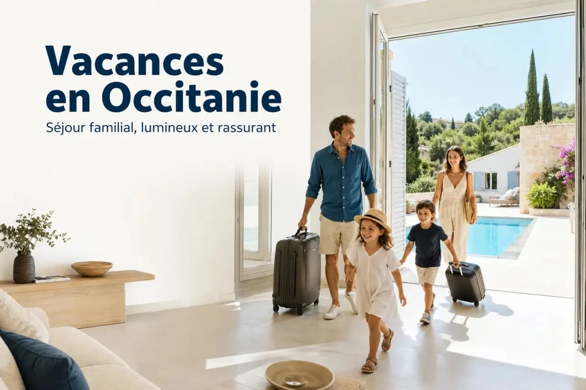Séjour occitanie en famille dans une location avec piscine et terrasse