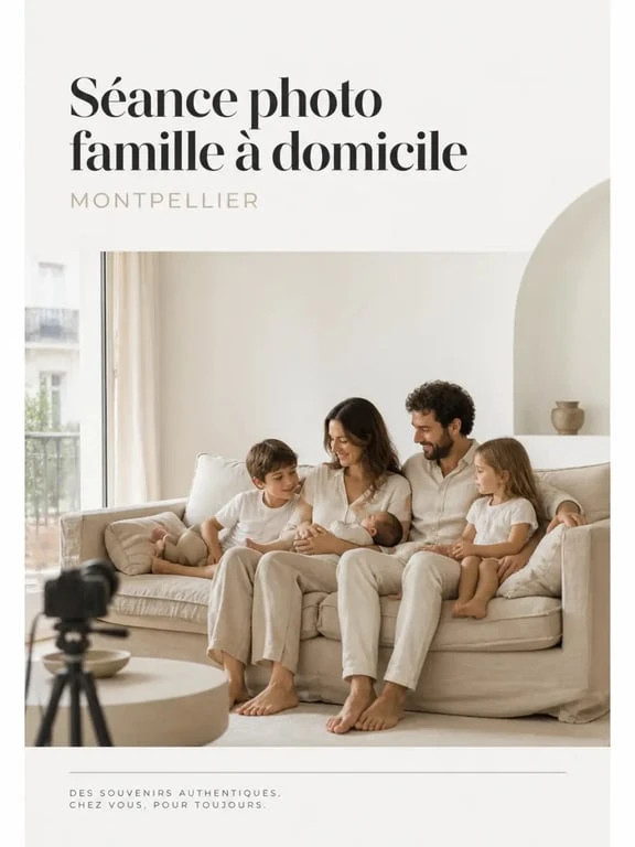 Séance photo famille montpellier à domicile dans une ambiance intime et chaleureuse
