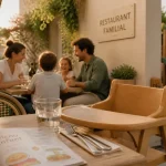 Restaurant familial Montpellier : repas en famille sur terrasse