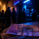 Soirée techno Montpellier : billet tamponné près d’une entrée de club