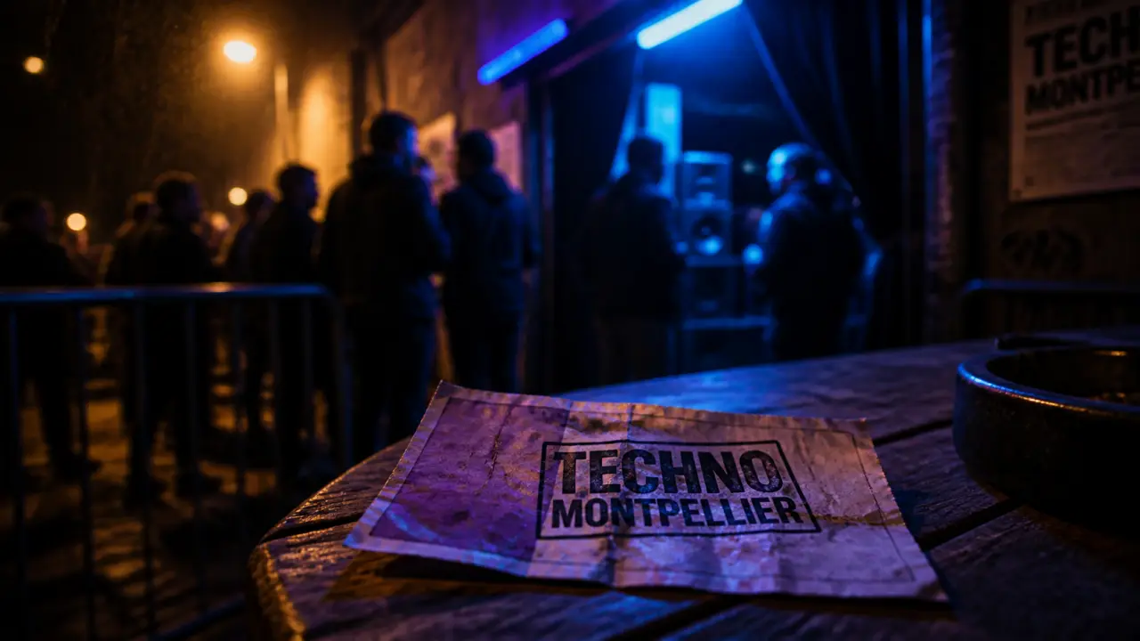 Soirée techno Montpellier : billet tamponné près d’une entrée de club