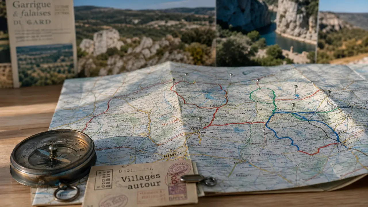 Village autour de Montpellier carte : distances et directions