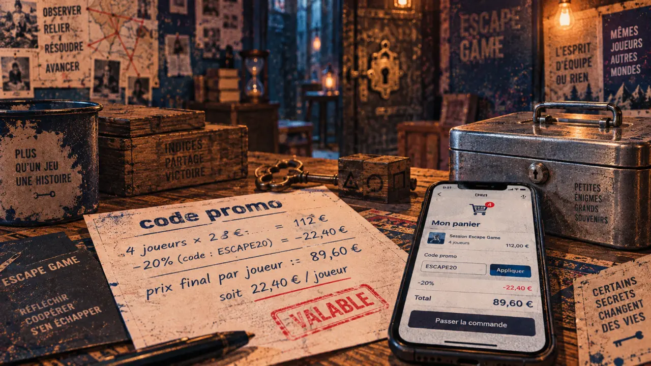 Code promo escape game : calcul et panier avec code pour payer moins