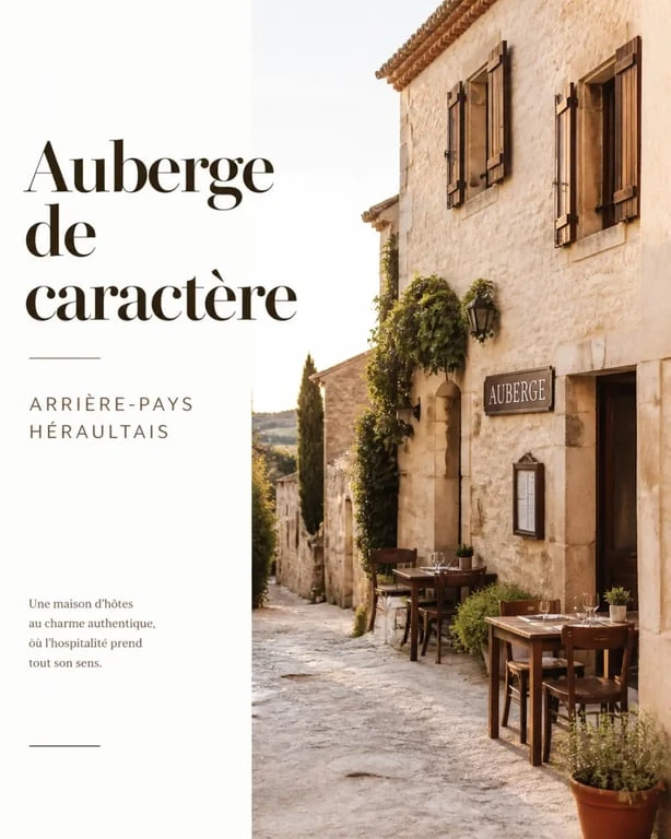 Auberge de village dans l'arrière-pays héraultais pour une découverte gastronomique autour de Montpellier