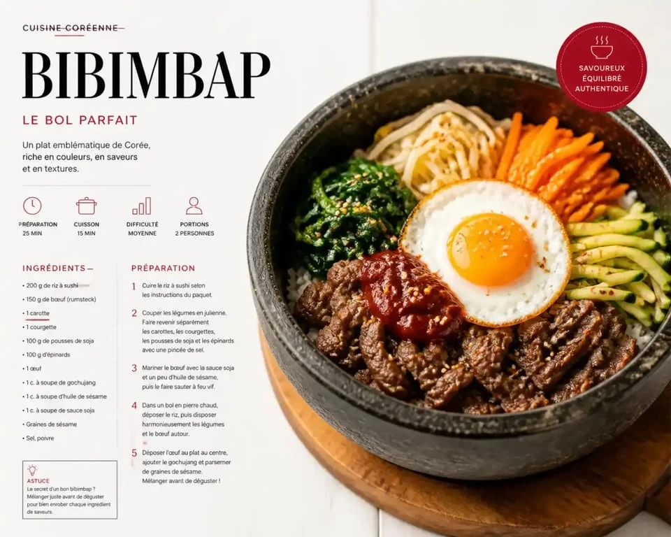 Bibimbap traditionnel, un plat phare des meilleurs restaurants asiatiques à Montpellier