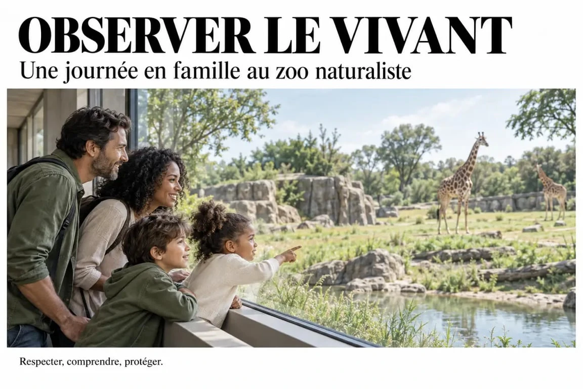 Famille visitant un parc animalier autour de moi pour une sortie éducative