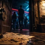 Meilleur escape game Montpellier Asylum : porte entrouverte et indices
