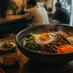 Bibimbap fumant pour meilleurs restaurants asiatiques Montpellier